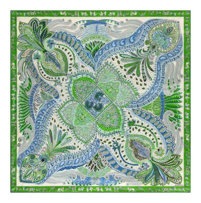ROECKL Vibrant Paisley 90x90 Multi Green ROECKL Vibrant Paisley 90x90 Multi Green