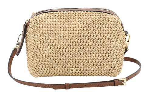 abro Raffia Maglia / Leather Crossbody Bag Kaia Natural - Nut