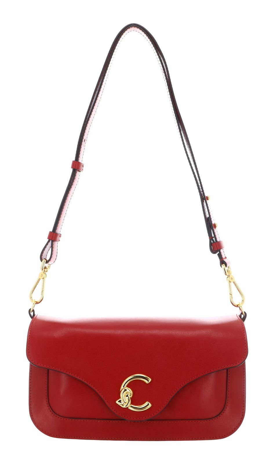 COCCINELLE C-Me Calf Shoulder Bag Scarlet