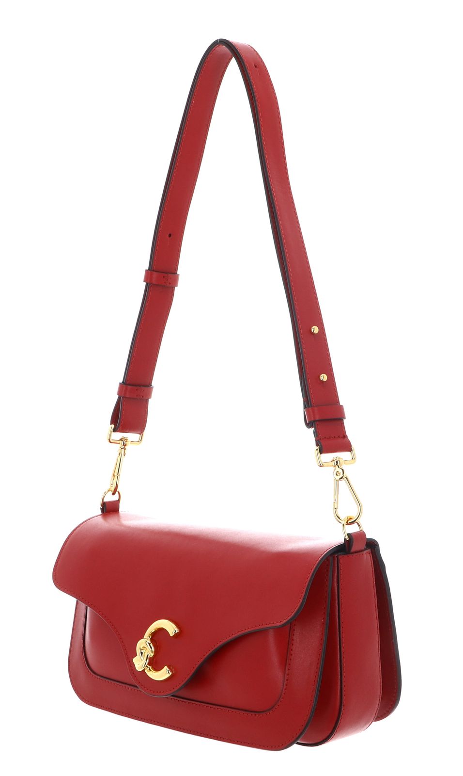 COCCINELLE C-Me Calf Shoulder Bag Scarlet COCCINELLE C-Me Calf Shoulder Bag Scarlet