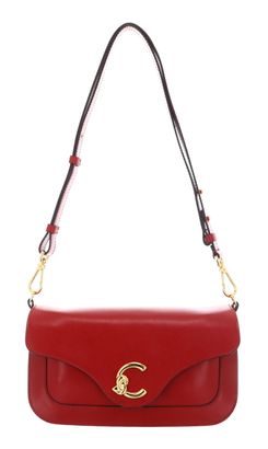 COCCINELLE C-Me Calf Shoulder Bag Scarlet COCCINELLE C-Me Calf Shoulder Bag Scarlet