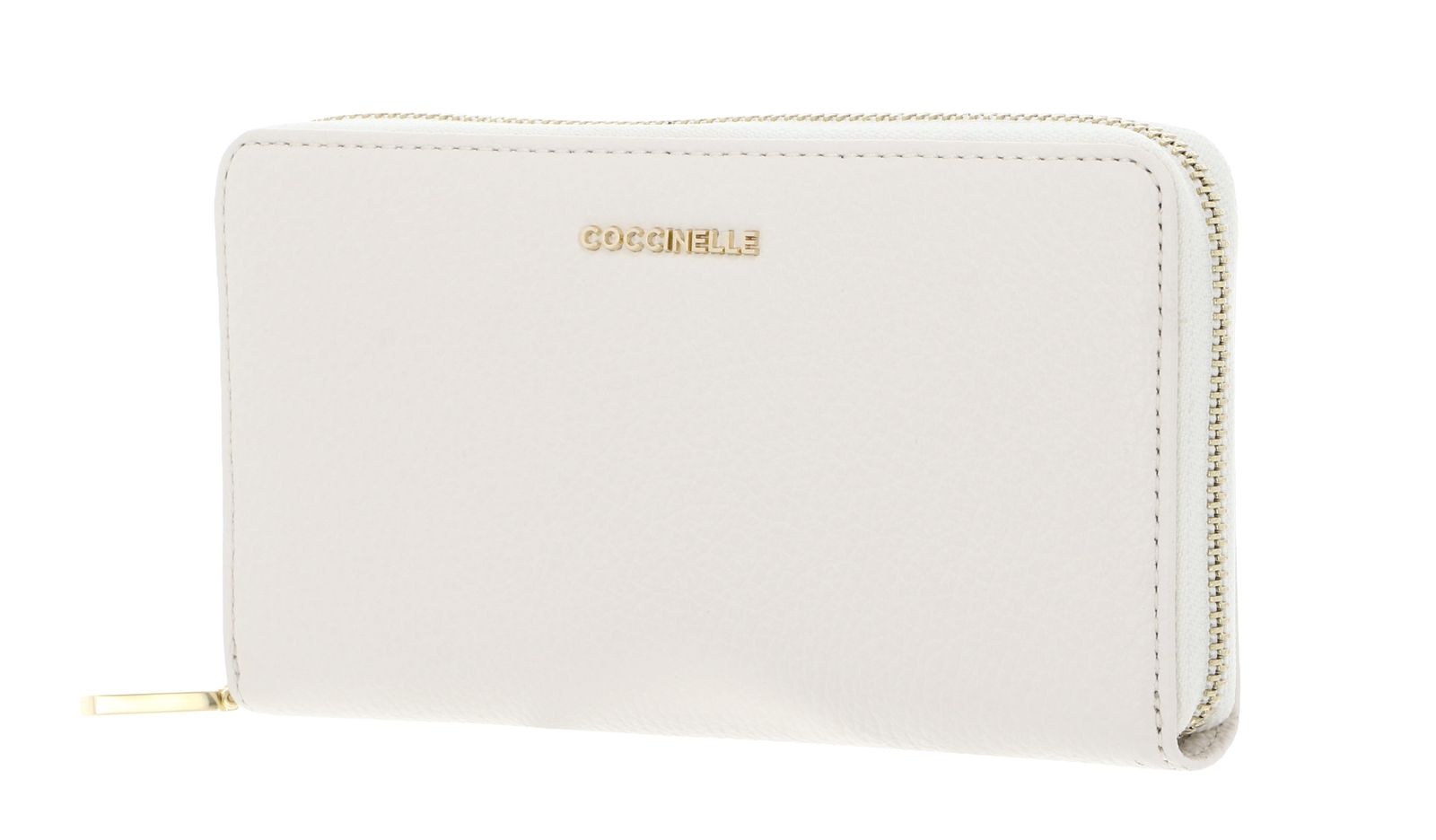 COCCINELLE Metallic Soft Wallet Grained Leather Pearl
