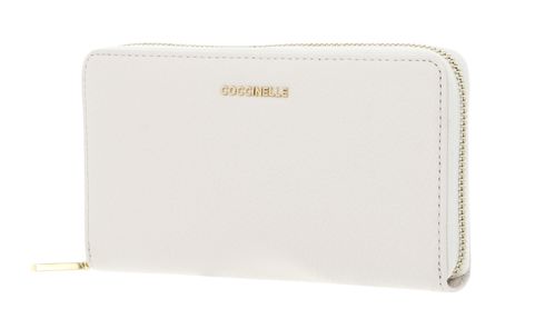 COCCINELLE Metallic Soft Wallet Grained Leather Pearl