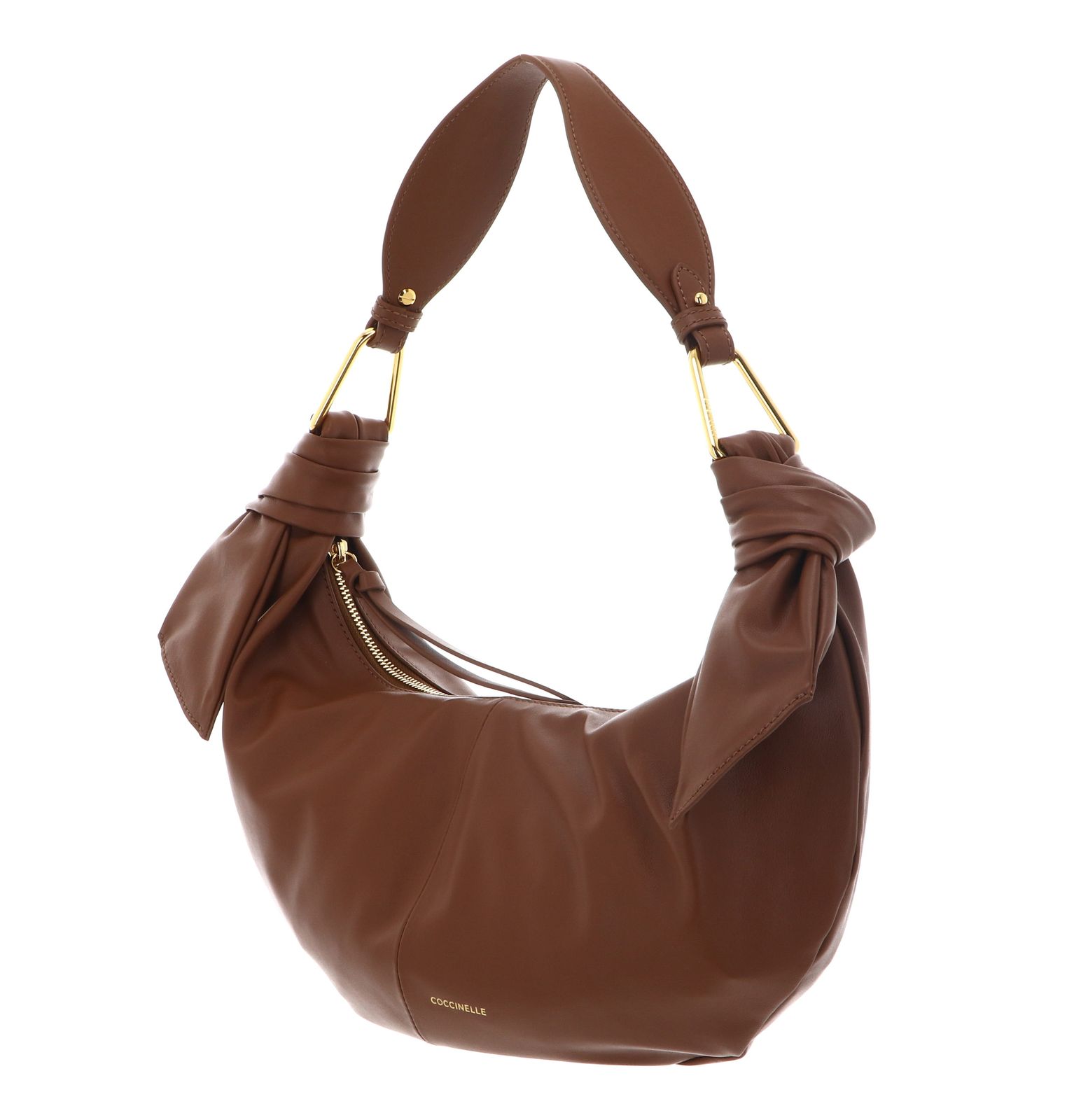 COCCINELLE Furoshiki Handbag puffy Smooth Leather Cognac COCCINELLE Furoshiki Handbag puffy Smooth Leather Cognac