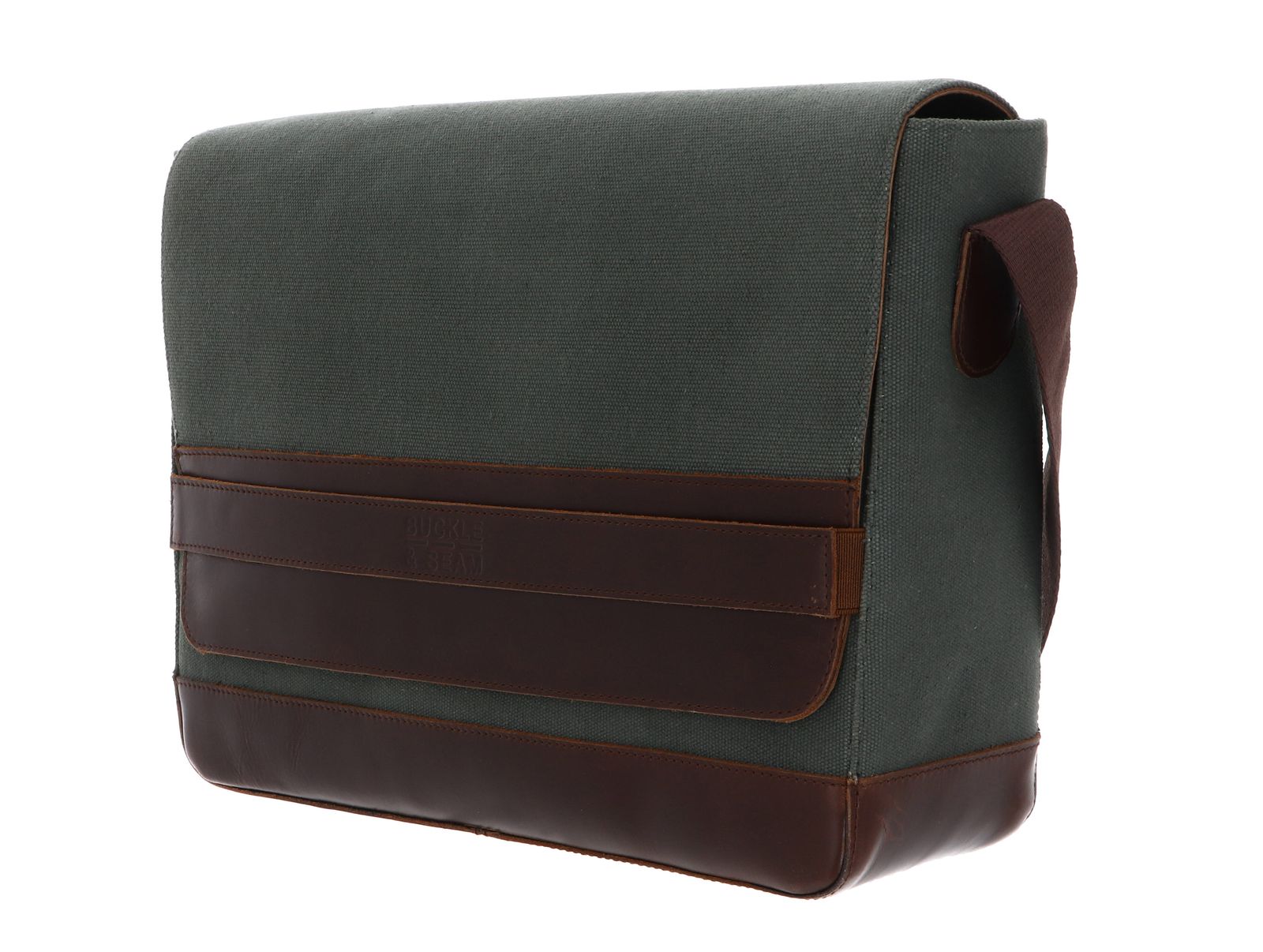 BUCKLE & SEAM Times Canvas Messenger Bag Green / Blu BUCKLE & SEAM Times Canvas Messenger Bag Green / Blu
