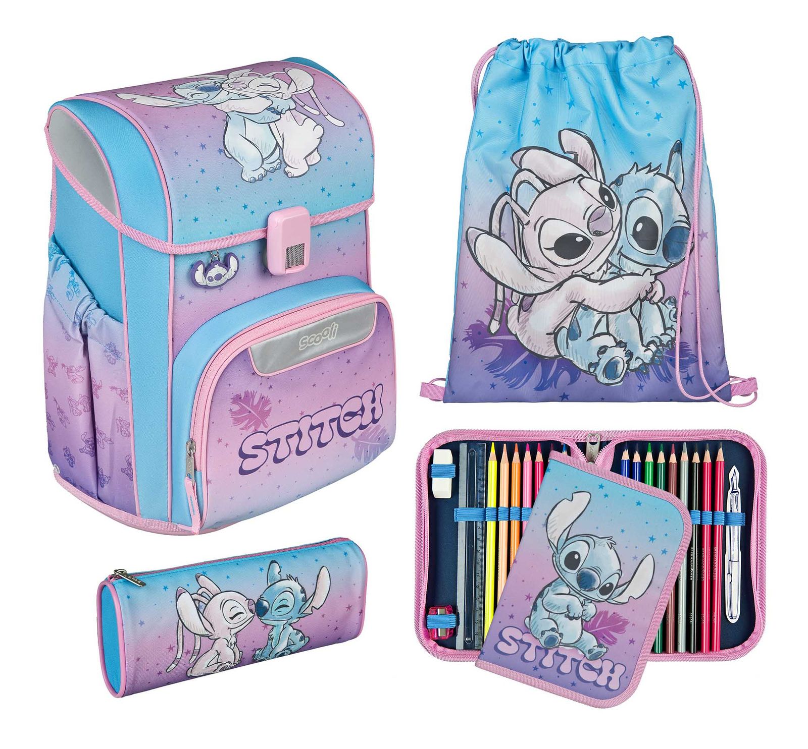 Scooli EasyStart Schulranzen-Set 5-teilig Lilo & Stitch