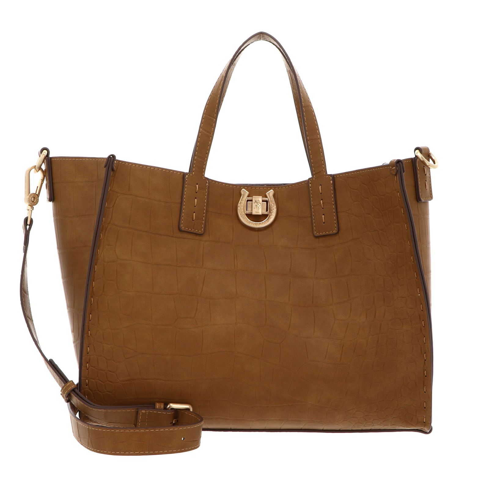 U.S. POLO ASSN. Middleton Double Handle With Extra Bag Amber Crocco