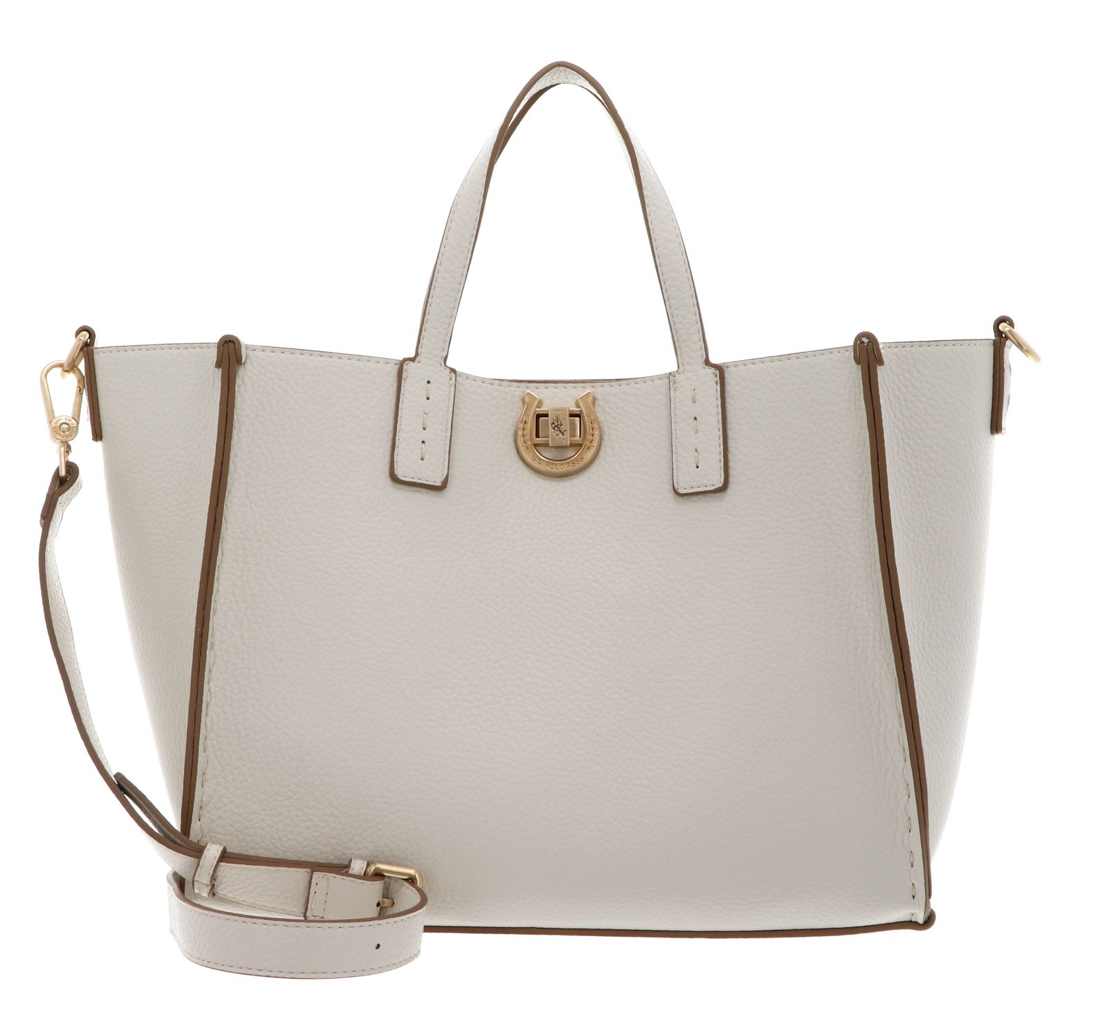 U.S. POLO ASSN. Middleton Double Handle With Extra Bag Creme White