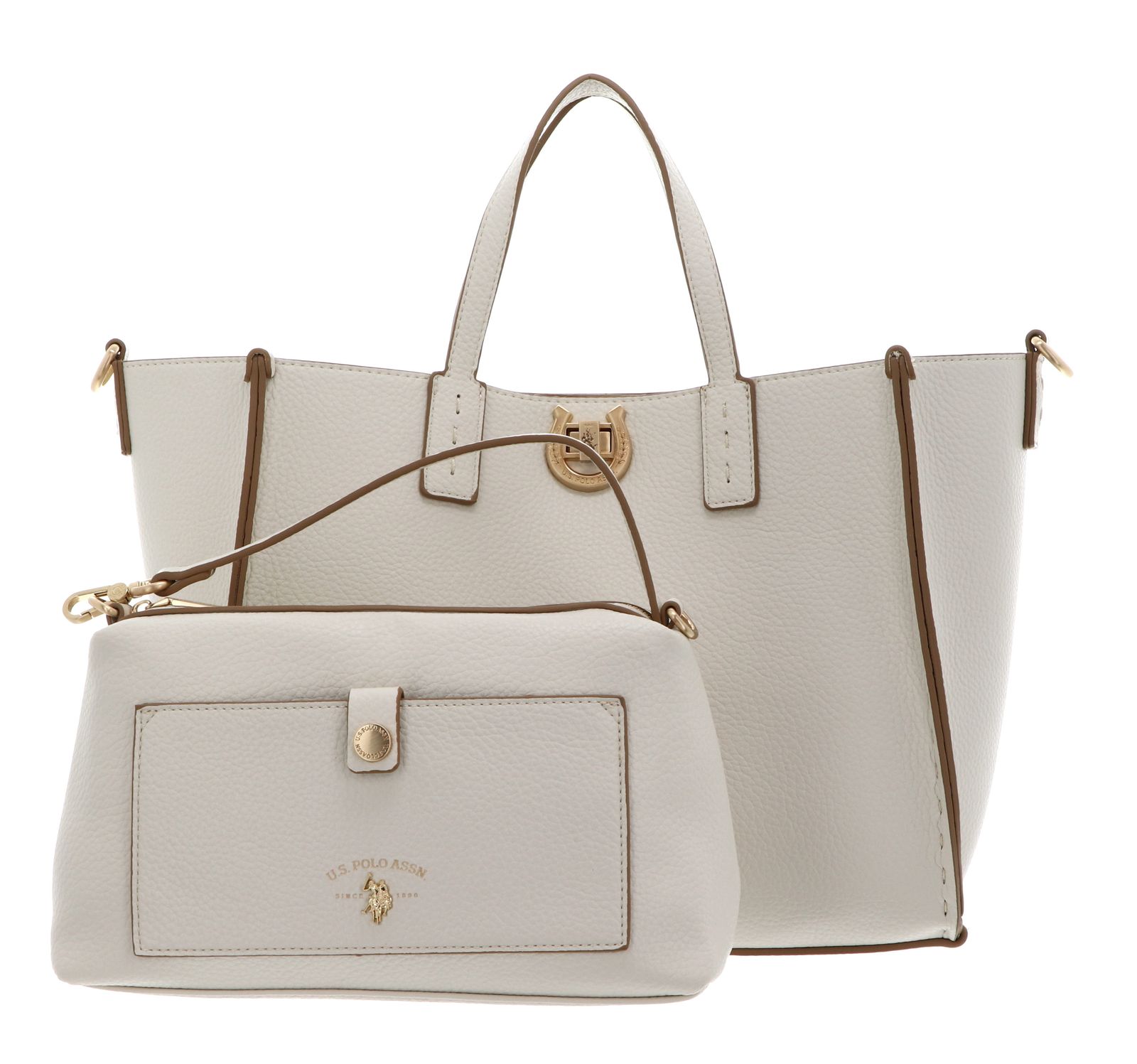 U.S. POLO ASSN. Middleton Double Handle With Extra Bag Creme White U.S. POLO ASSN. Middleton Double Handle With Extra Bag Creme White