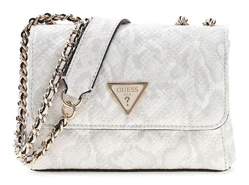 GUESS Giully II Mini 2 Comp Convertible Flap Bag Cream White
