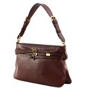 PINKO Belt Bag Classic Vitello Morbido Burgundy Wine - Antique Gold