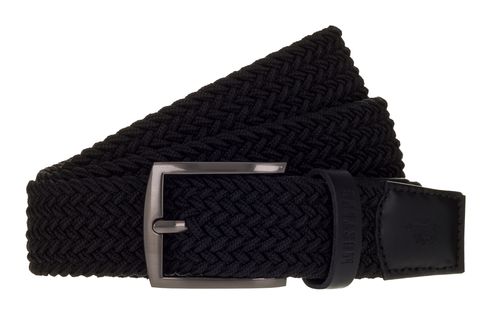 MUSTANG 35mm Braided Leather Belt W85 Black