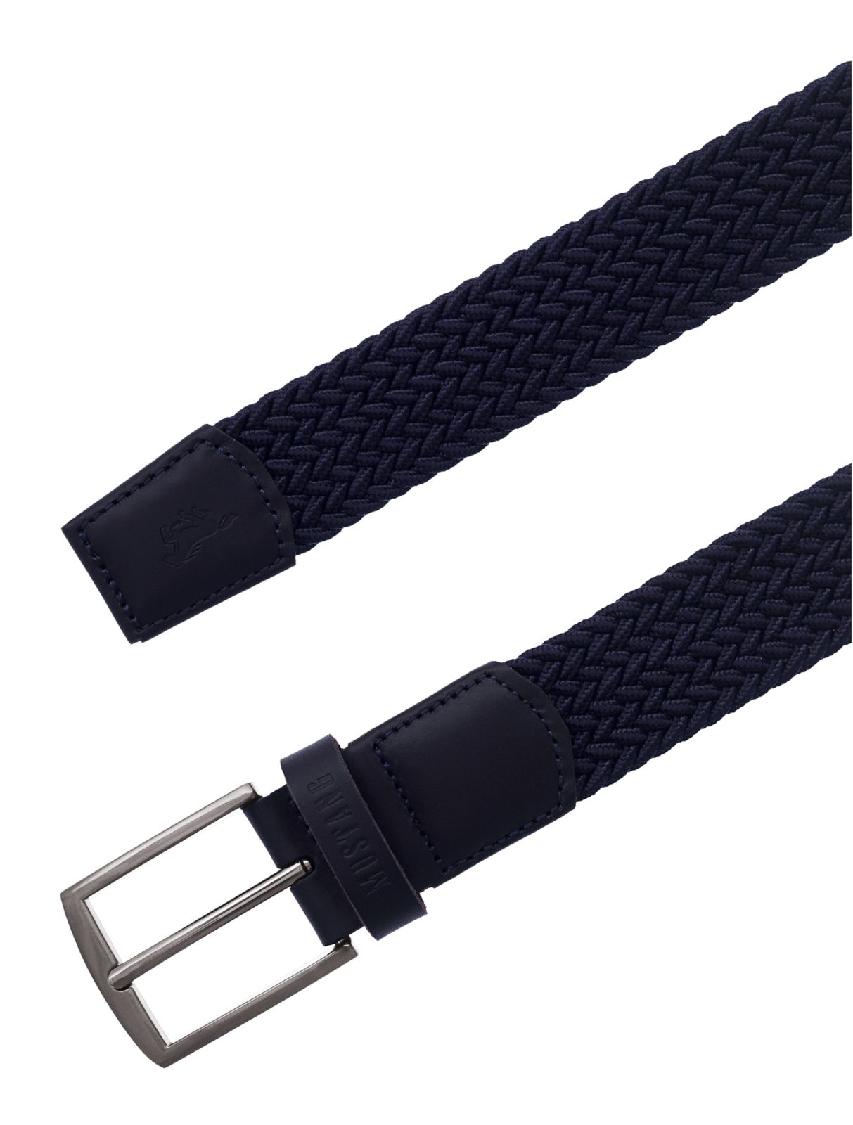 MUSTANG 35mm Braided Leather Belt W110 Marine MUSTANG 35mm Braided Leather Belt W110 Marine