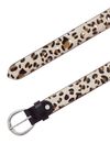 Tamaris 30mm Fur Leather Belt W115 Beige - Multicolor