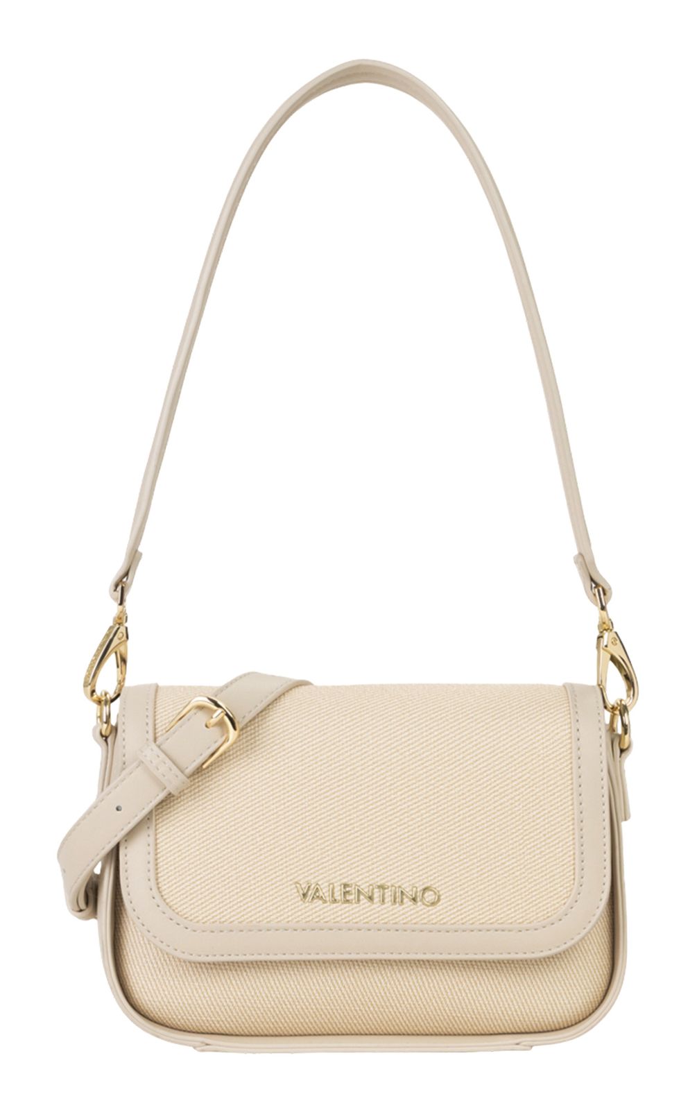 VALENTINO Atena Flap Bag Naturale / Ecru