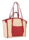 VALENTINO Demetra Shopping Bag Naturale / Rosso