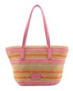 SEIDENFELT MANUFAKTUR Savonlinna Shopper Natural Straw With Pink & Orange Stripes