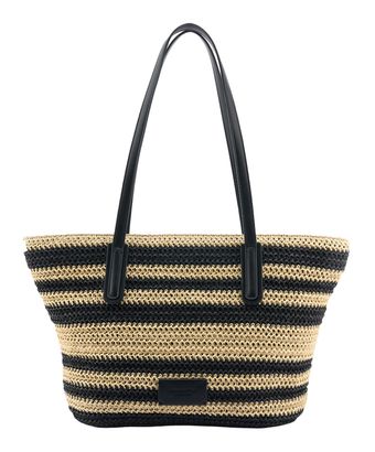 SEIDENFELT MANUFAKTUR Savonlinna Shopper Natural Straw With Black Stripes SEIDENFELT MANUFAKTUR Savonlinna Shopper Natural Straw With Black Stripes