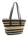 SEIDENFELT MANUFAKTUR Savonlinna Shopper Natural Straw With Black Stripes