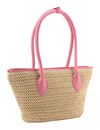 SEIDENFELT MANUFAKTUR Savonlinna Tulip Shopper Natural Straw With Pink