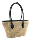 SEIDENFELT MANUFAKTUR Savonlinna Tulip Shopper Natural Straw With Black