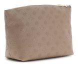 GUESS Wilder Top Zip Cosmetic Bag XL Taupe Logo