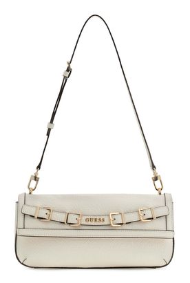 GUESS Dovie Flap Shoulder Bag Cream White