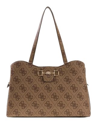GUESS Janie Logo Tote Bag Latte Logo