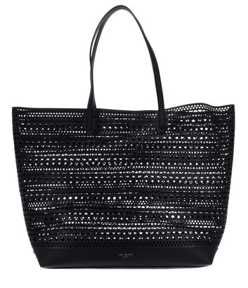 Ted Baker Leiiyla Laser Cut Oversized Tote Bag Black Ted Baker Leiiyla Laser Cut Oversized Tote Bag Black