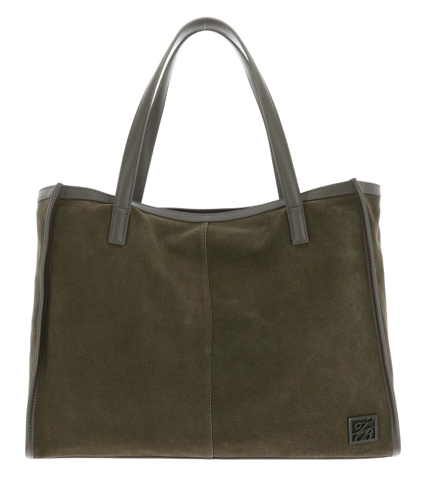 Ted Baker Annieyy TB Script Detail Large Suede Tote Dk - Green