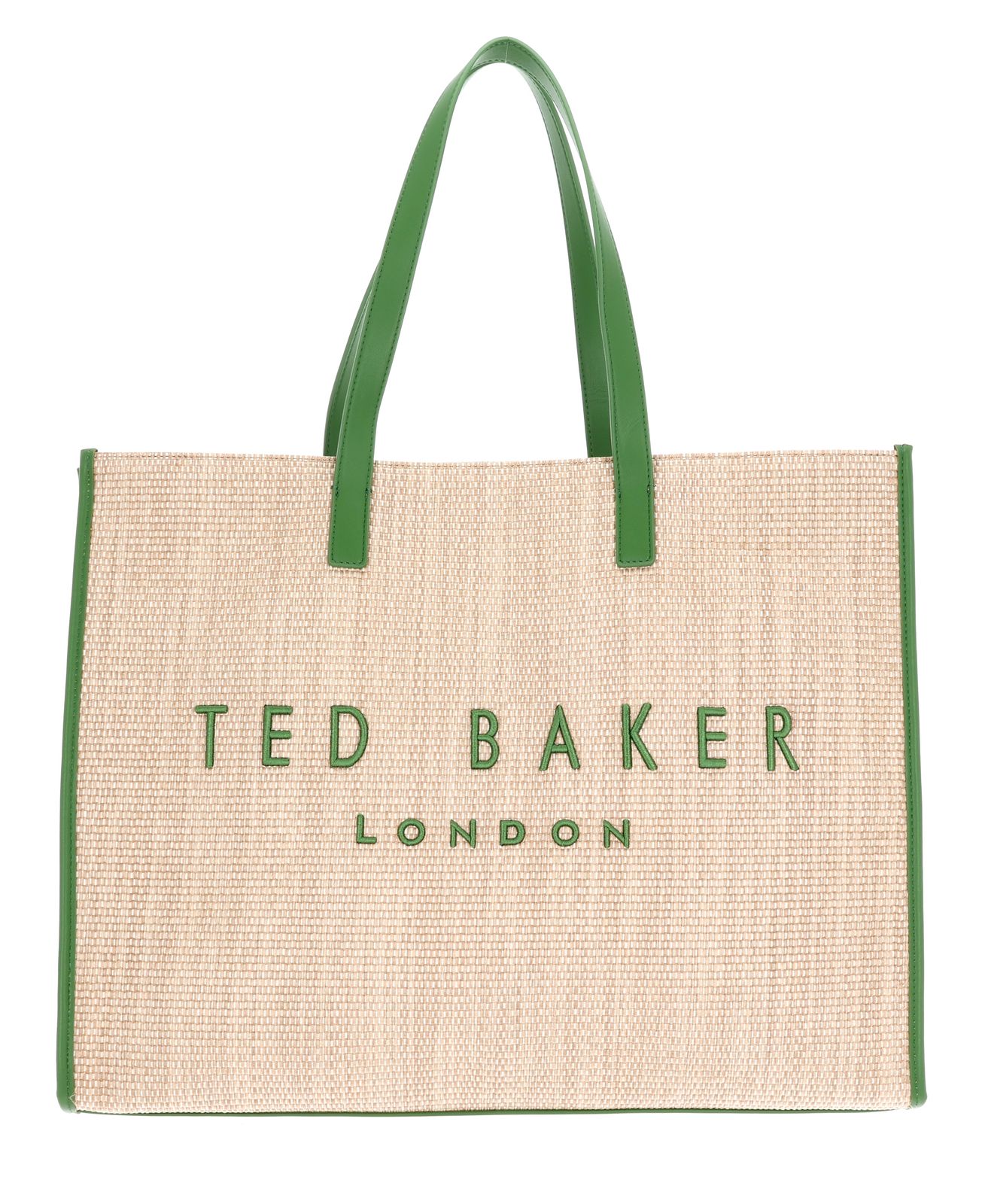 Ted Baker Pallmer Faux Raffia Large Icon Bag Green