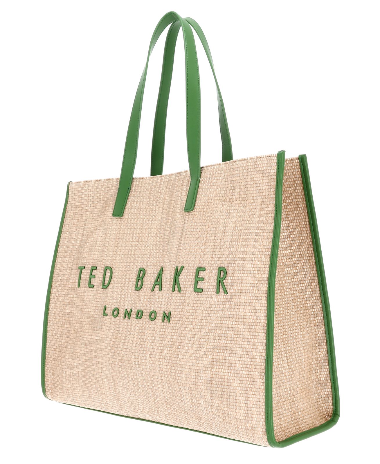 Ted Baker Pallmer Faux Raffia Large Icon Bag Green Ted Baker Pallmer Faux Raffia Large Icon Bag Green