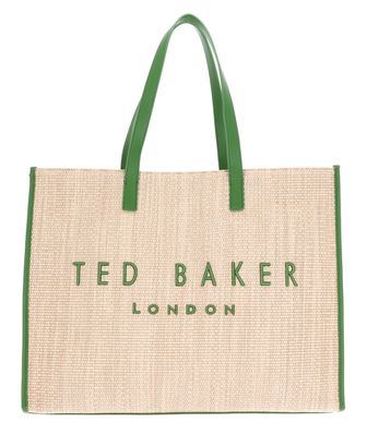 Ted Baker Pallmer Faux Raffia Large Icon Bag Green Ted Baker Pallmer Faux Raffia Large Icon Bag Green