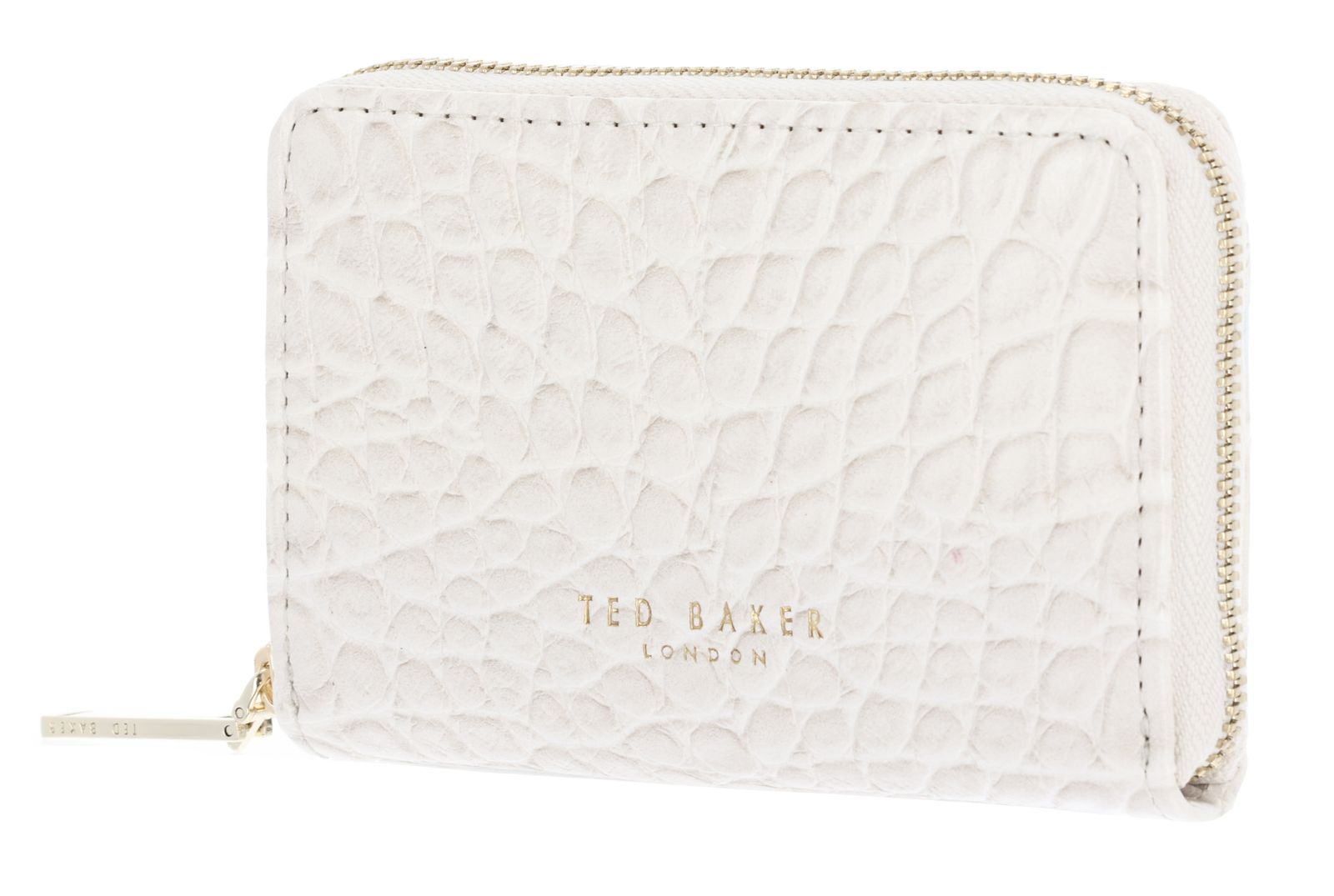 Ted Baker Varlee Croc Effect Small Zip Around Wallet Ivory