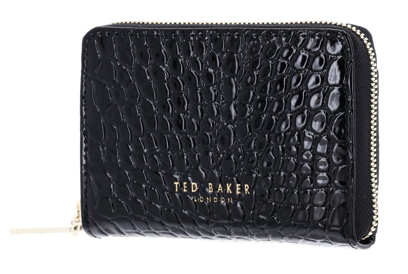 Ted Baker Varlee Croc Effect Small Zip Around Wallet Black