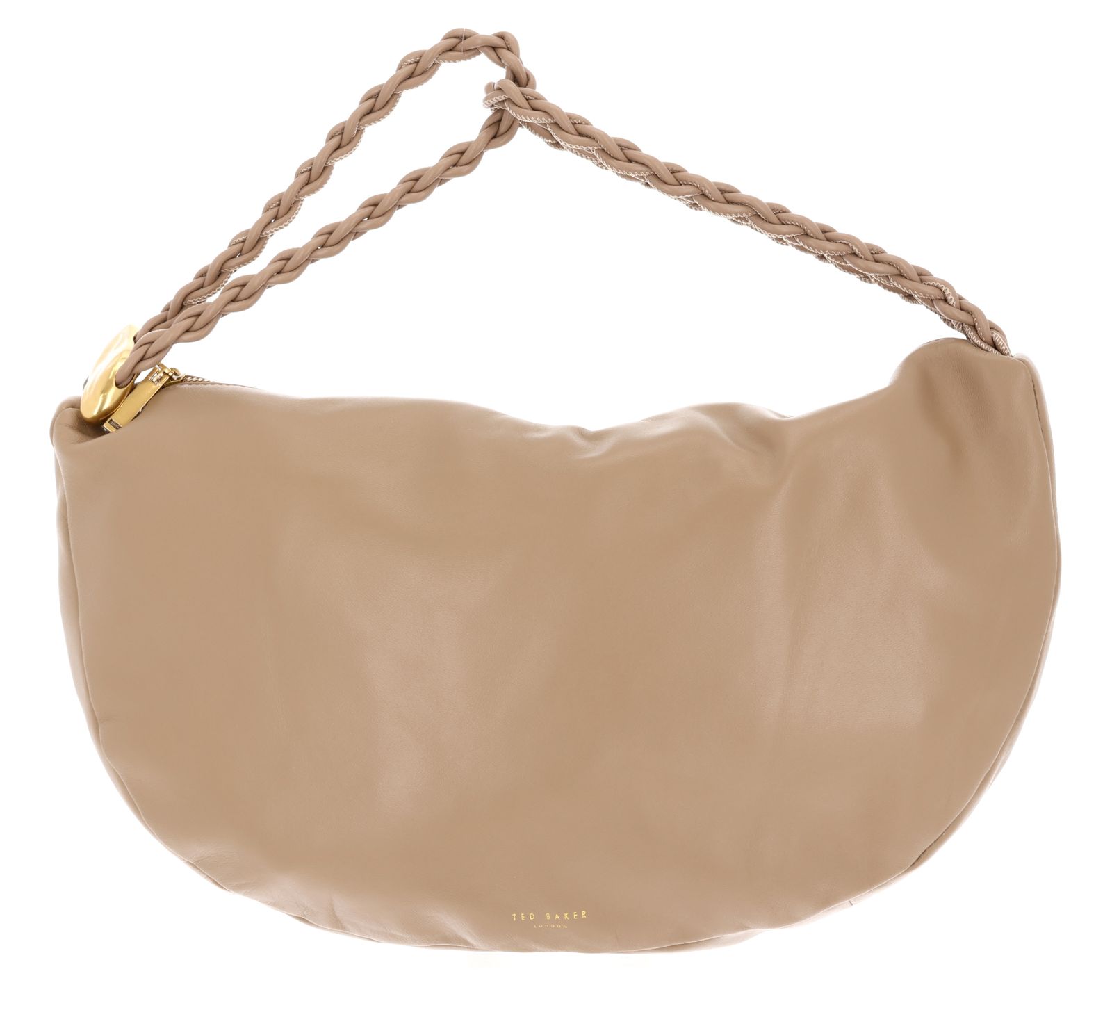 Ted Baker Islo Leather Statement Hardware Large Hobo Bag Taupe