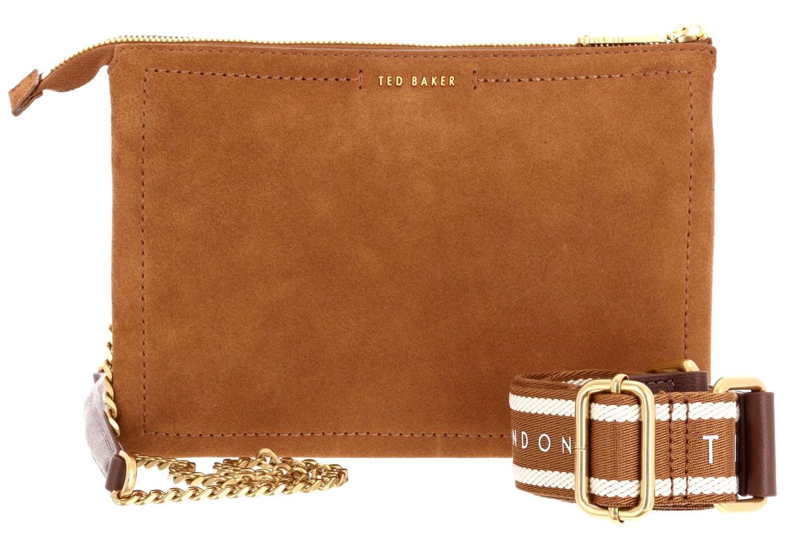 Ted Baker Shalina Webbing Suede Crossbody Bag Brown