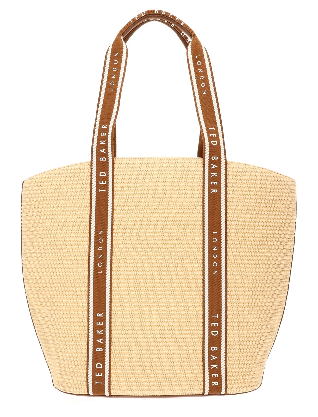 Ted Baker Raffia Webbing Detail Raffia Large Tote Bag Brown