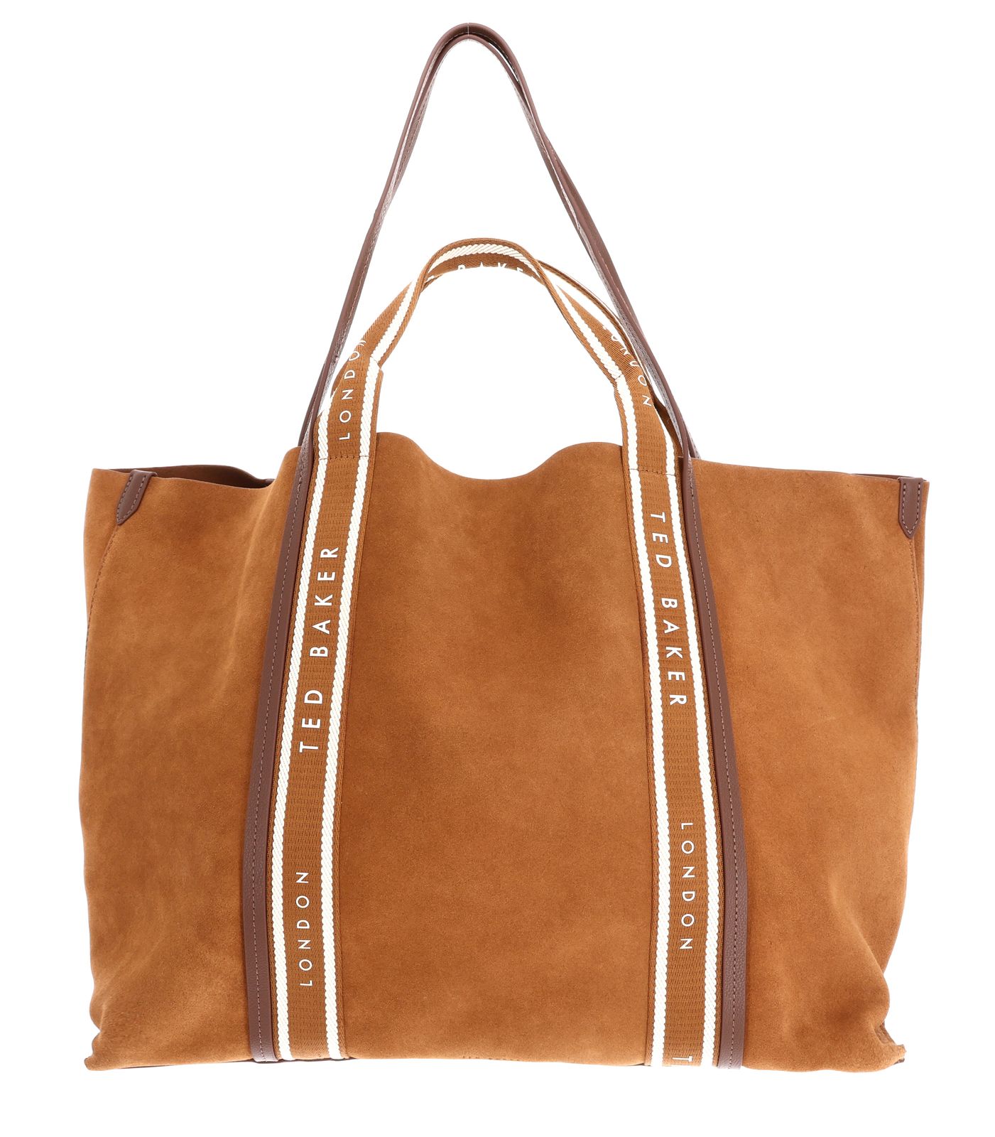 Ted Baker Laurrel Suede Webbing Detail Large Shopper Brown