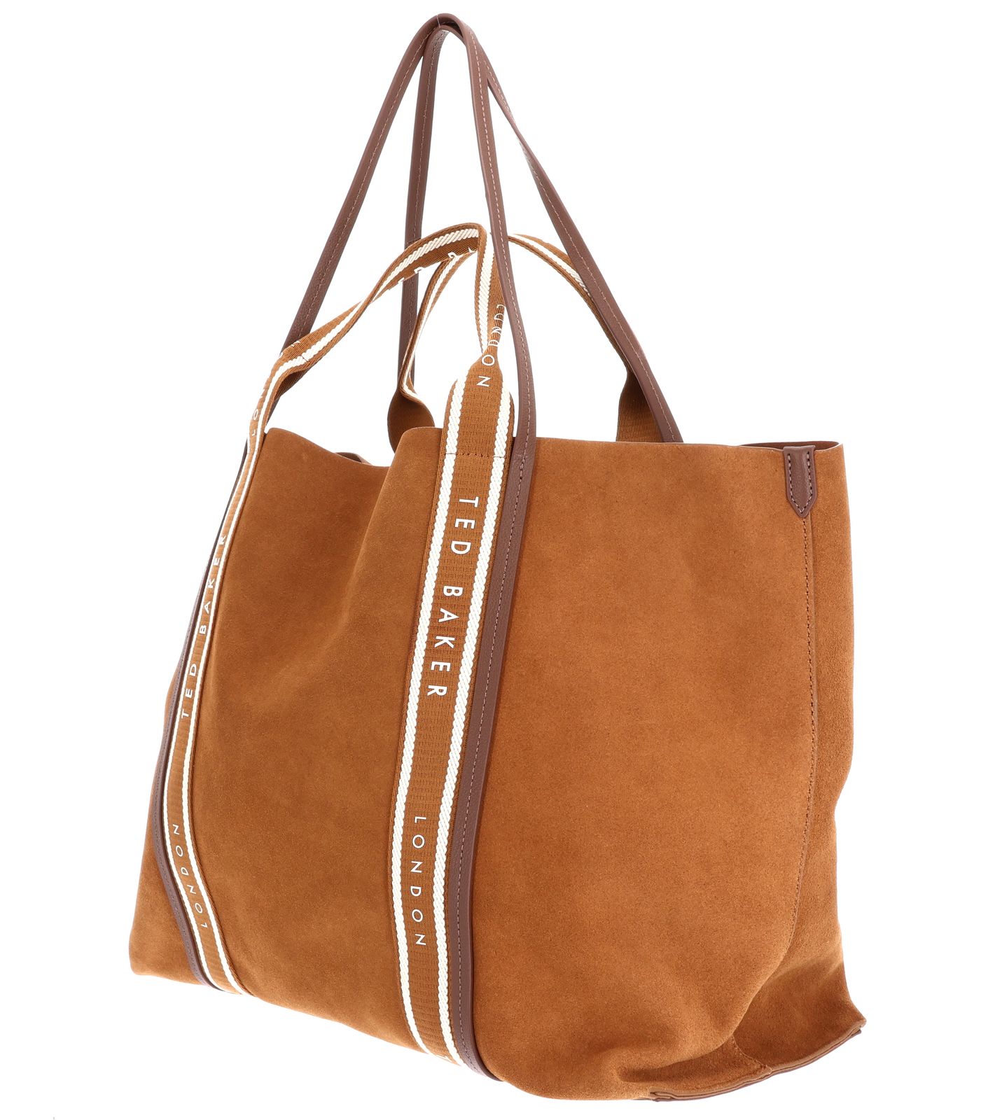 Ted Baker Laurrel Suede Webbing Detail Large Shopper Brown Ted Baker Laurrel Suede Webbing Detail Large Shopper Brown