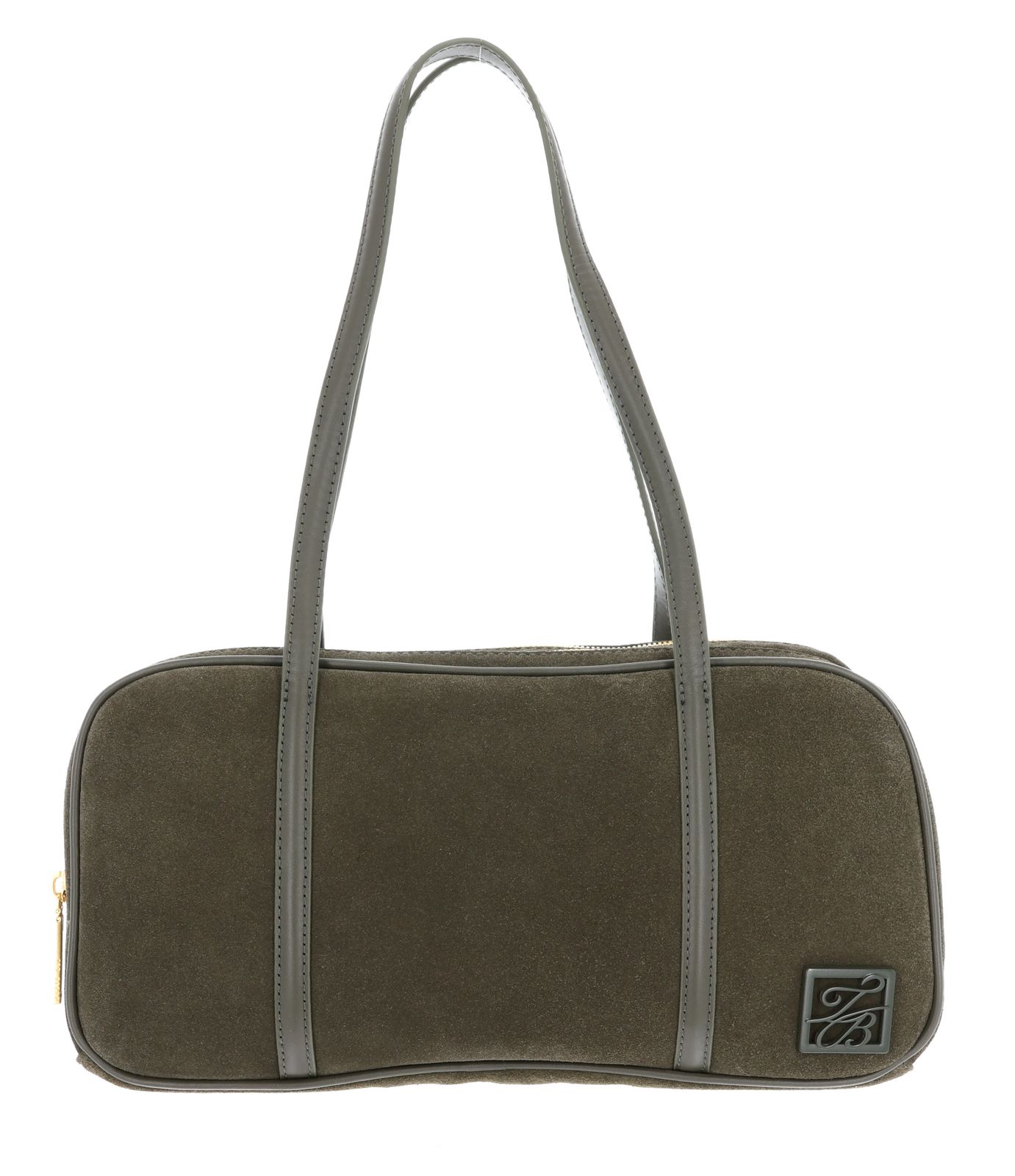 Ted Baker Ammari Double Zip Suede Bowler Bag Dk - Green