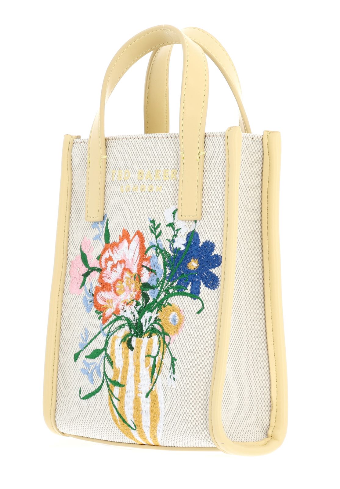 Ted Baker Floscon Canvas Embroidered Mini Floral Icon Bag Natural Ted Baker Floscon Canvas Embroidered Mini Floral Icon Bag Natural