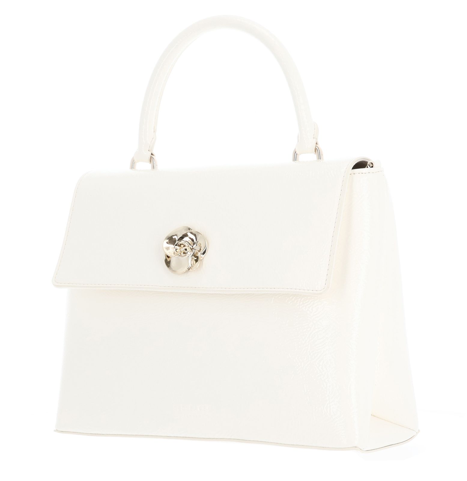 Ted Baker Rosenau Rose Detail Crinkle Medium Top Handle Bag M Ivory Ted Baker Rosenau Rose Detail Crinkle Medium Top Handle Bag M Ivory