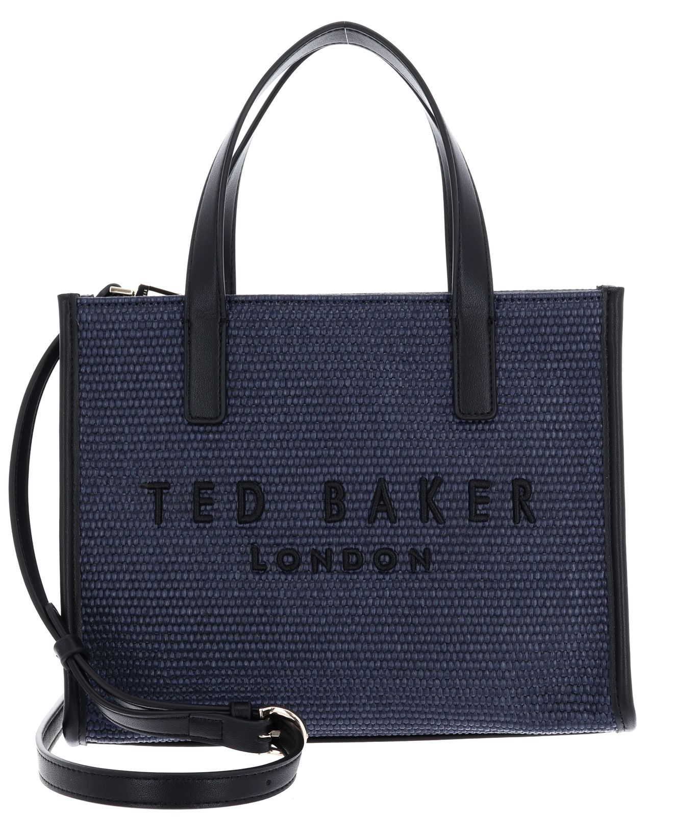 Ted Baker Paolina Faux Raffia Small Icon Bag Navy