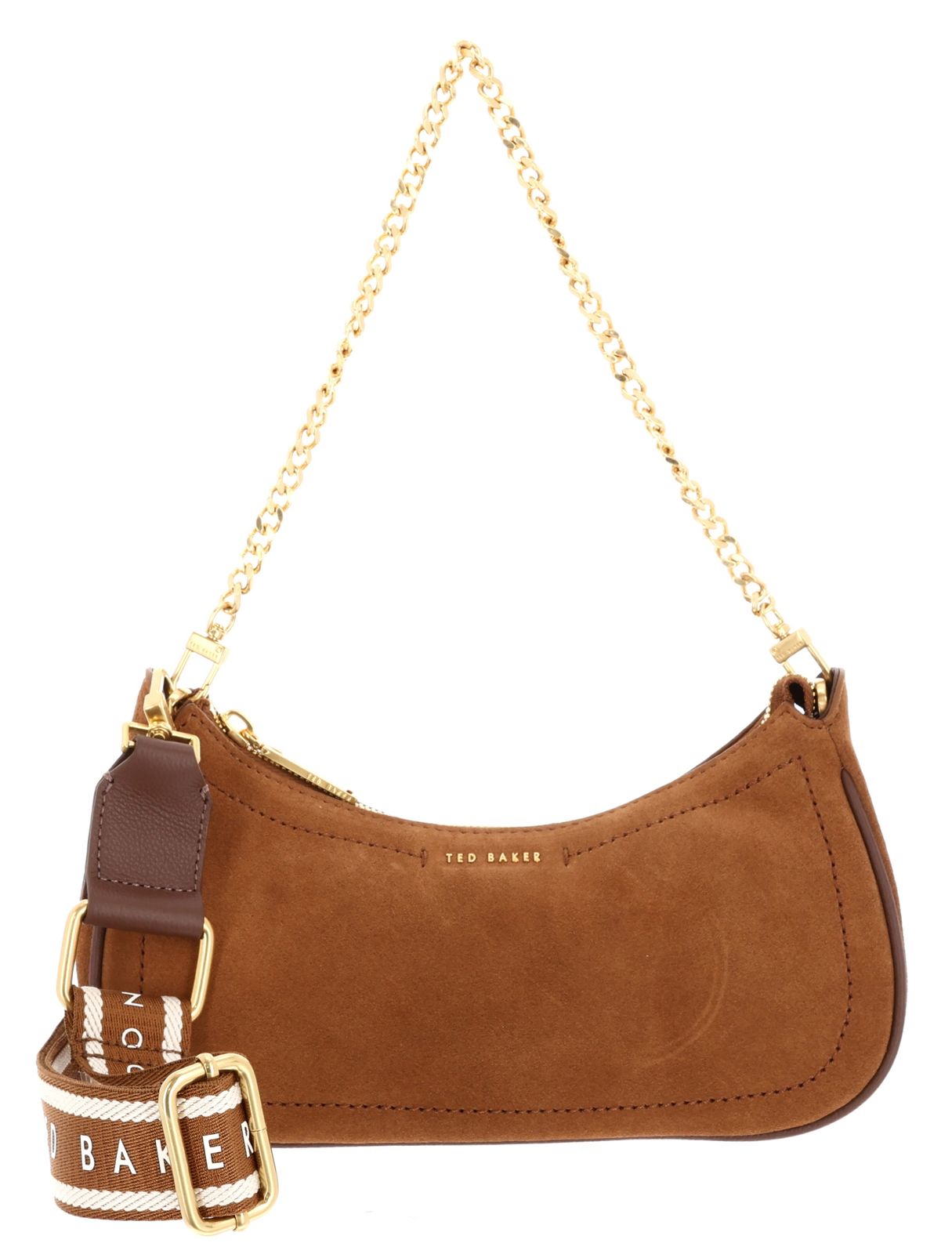 Ted Baker Shayine Webbing Small Suede Shoulder Bag S Brown