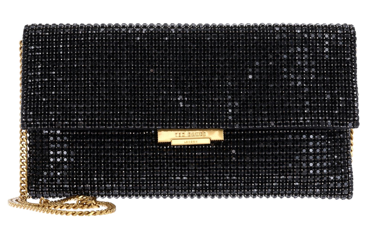 Ted Baker Kristin Crystal Long Fold Over Crossbody Bag Black