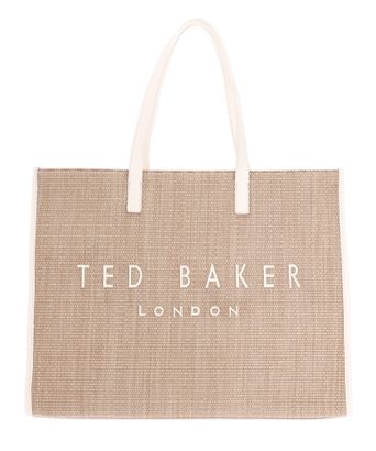 Ted Baker Pallmer Faux Raffia Large Icon Bag Ivory
