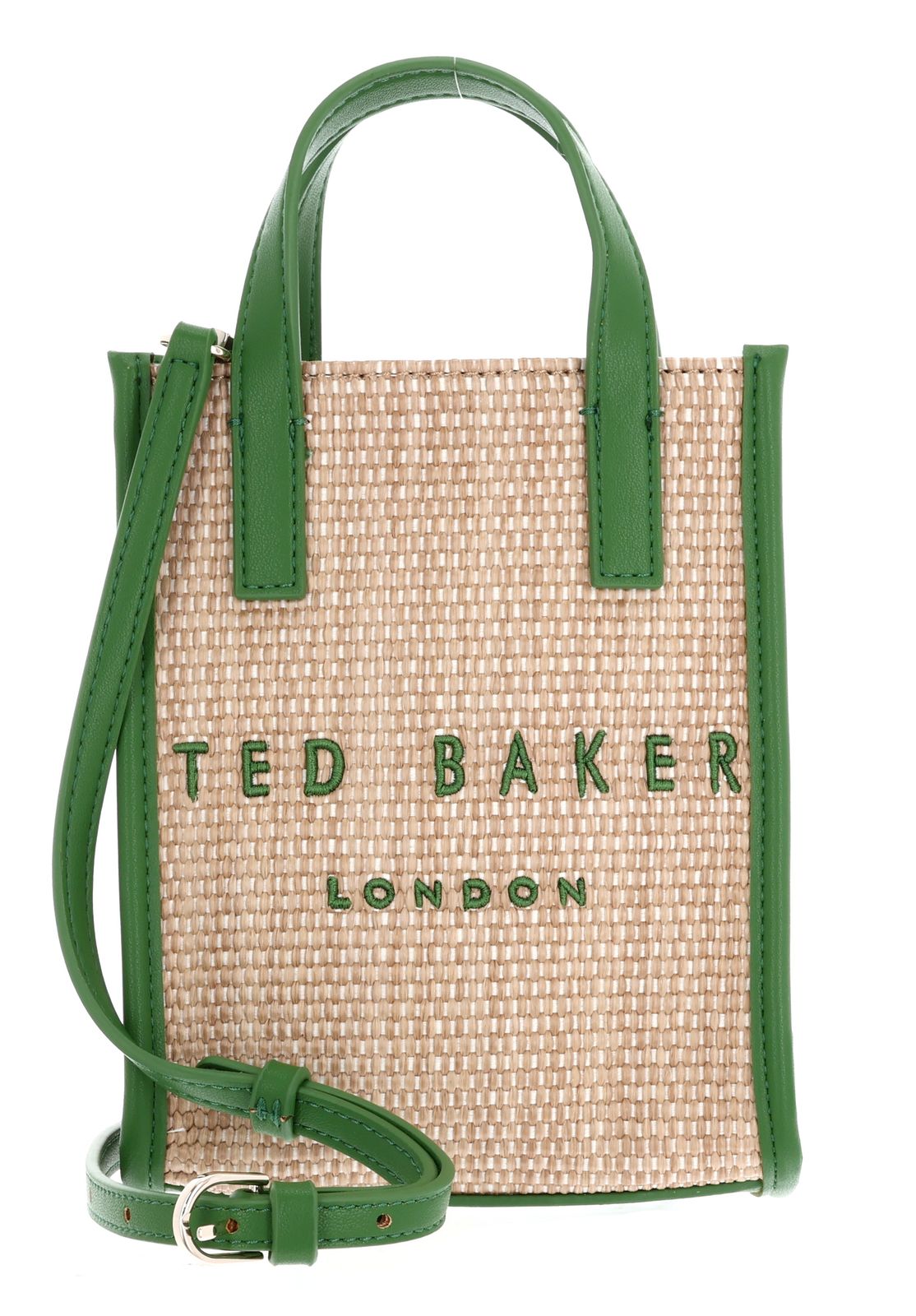 Ted Baker PaulII Faux Raffia Mini Icon Bag Green