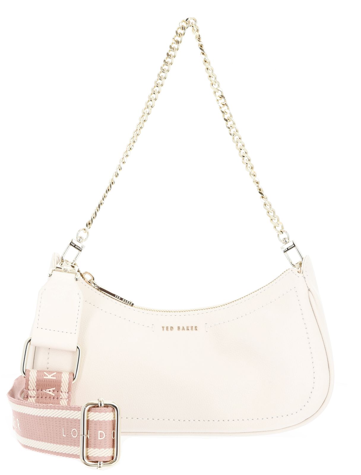 Ted Baker Laarna Webbing Leather Shoulder Bag S Ivory