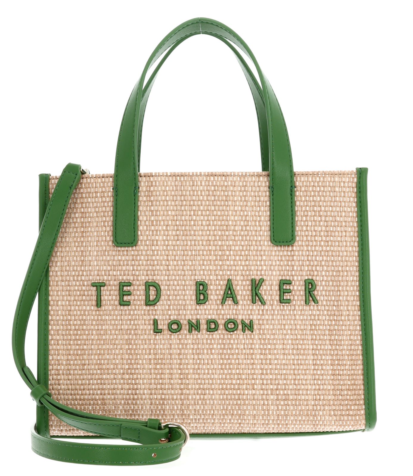 Ted Baker Paolina Faux Raffia Small Icon Bag Green